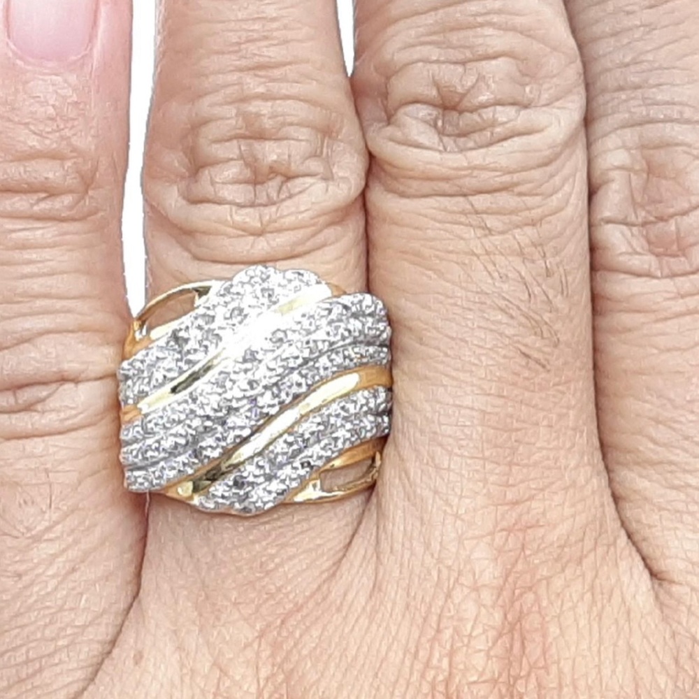 New Amazing Genuine 2.55ctw Diamond Cocktail Ring 14kt Gold / .925 Size: 7!